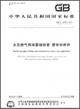 水及燃?xì)庥们蚰T鐵管、管件和附件國(guó)標(biāo)/T 13295-2013